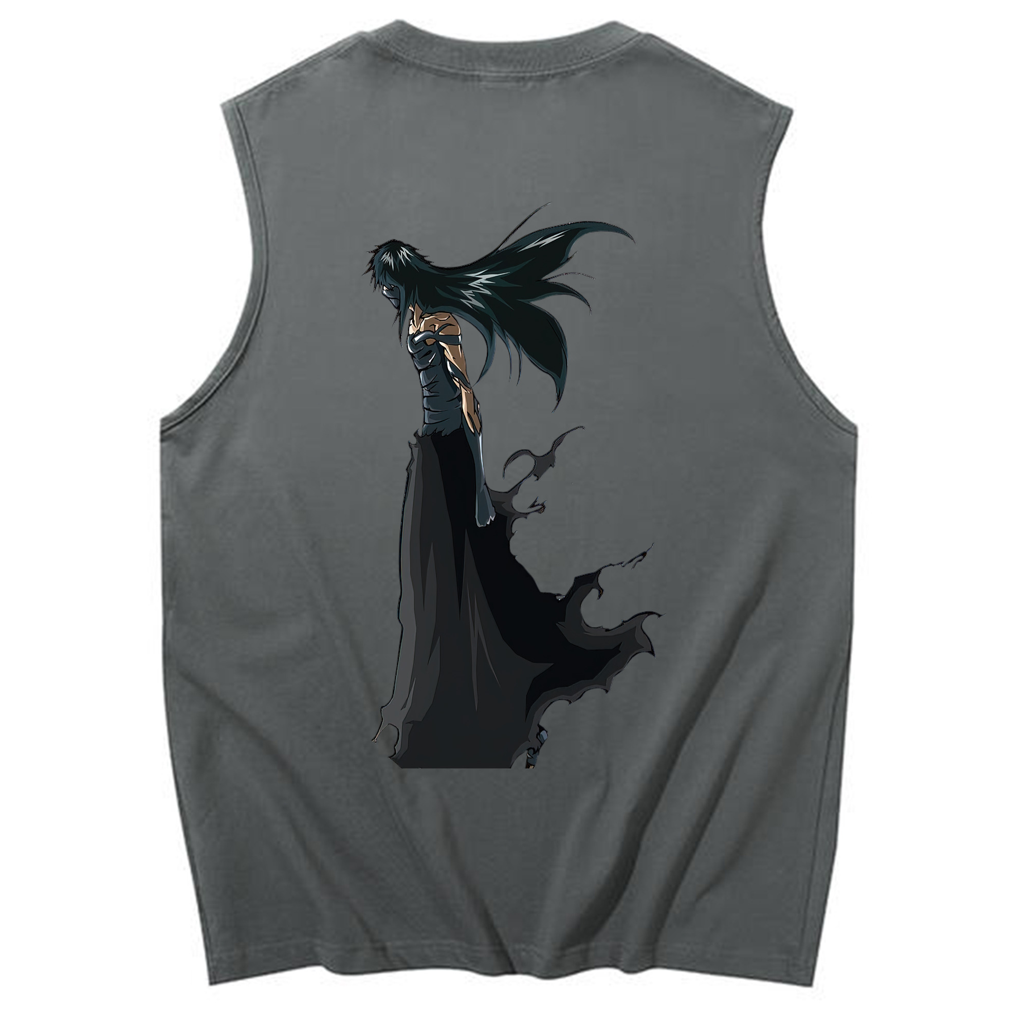 （画像用） ブリーチ 黒崎一護（くろさき いちご）BLEACH Kurosaki Ichigo コットン100％タンクトップ（背面プリント）
